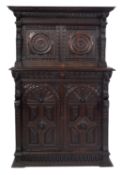 A Victorian carved oak side cabinet in Renaissance Revival taste,