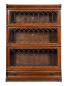 A Globe Wernicke oak three section bookcase,