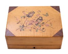 An Edwardian painted beech artist's paintbox,