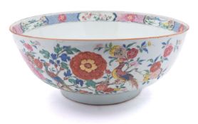 A large Chinese famille rose punch bowl,