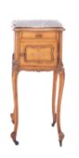 A somewhat similar 19th Century French walnut pot cupboard, 39cm square,84cm height.