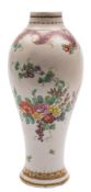 A Plymouth/Bristol [William Cookworthy] baluster vase: painted with floral bouquets and sprigs