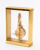 Jaeger-LeCoultre a rectangular gilt-brass and perspex mantel clock having an eight-day duration