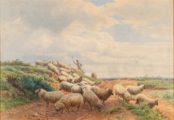 Henry Birtles (British, 1838-1907) - On the South Downs - Watercolour - 24 x 34.