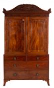 A fine Regency mahogany linen press,