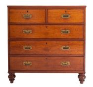 A mahogany campaign chest.