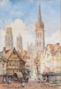 Pierre Le Bouef (French, fl. 1899-1920) - Rouen - Watercolour - 54 x 37.