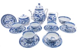 A Chinese blue and white part tea service,