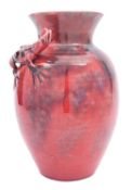 A William Baron [Barnstaple] pottery vase, of oviform with raised flaring neck,