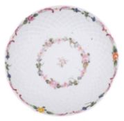A Champion's Bristol pineapple moulded saucer dish painted with a central sprig and two bands of