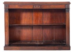 A Victorian rosewood low open bookcase,