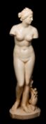 A painted plaster model in the manner of the Borghese Venus,
