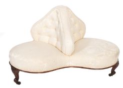 A Victorian button upholstered conversation seat,