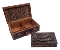 Two South East Asian carved boxes,
