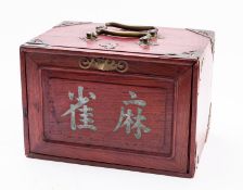 A Chad Valley Mah Jong set in Chinese style with five drawers containing composition and bone