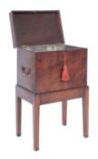 A George III mahogany cellaret on stand,