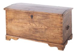 A 19th Century oak domed rectangular trunk,