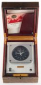 Omega Megaquartz, a mahogany marine chronometer, High Frequency 1010 1Hz-1v,