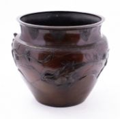 A Japanese bronze jardiniere,