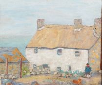 Bagot (20th Century) - Seaside cottage - Oil on board - 27 x 32cm - Signed lower right - Together