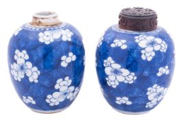 Two Chinese blue and white jars,