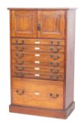 A mahogany and crossbanded shell collector's cabinet ,