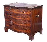 A George III mahogany serpentine front chest of drawers,