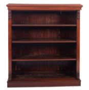 A Victorian mahogany open bookcase, with a moulded top,