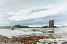 British School, 20th Century - View of Castle Stalker,