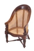 A child's Victorian mahogany tub-shaped Bergere chair,