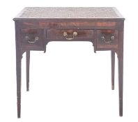 A George II and later walnut lowboy,