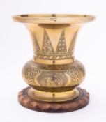 A Chinese polished bronze spittoon,