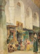 Charles Robertson A.R.W.S. (British, 1844-1891) - Eastern scene at a market - Watercolour - 53.