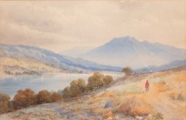 Edwin Aaron Penley (British, 1826-1893) - Scottish lakeside landscape - Watercolour - 30.