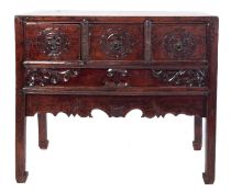 A Chinese elm sideboard,
