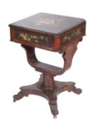Gillow & Co - An early Victorian mahogany and painted slate top work table,