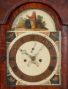 A mahogany longcase clock the eight-day duration movement striking the hours on a bell with the