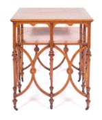 An Edwardian satinwood and inlaid 'Sheraton' revival square book table,