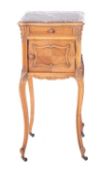 A 19th Century French walnut pot cupboard, of shaped square outline,
