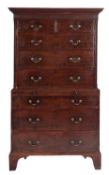 A George III mahogany chest on chest,