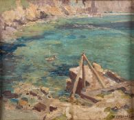 Stanley Horace Gardiner (British, 1887-1952) - The Cove and Quay, Lamorna - Oil on board - 27.