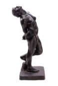 A patinated bronze model of a maiden, perhaps portrayed enslaved,