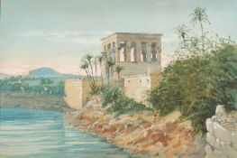 British School, early 20th Century - View of Trajan's Kiosk on the island of Philae,