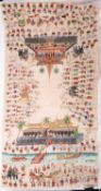 A South East Asian silk hanging,