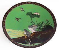 A Japanese cloisonné charger,