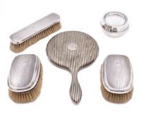 A mixed group of silver and silver plate