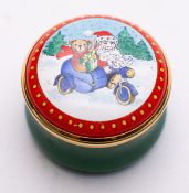 A Halcyon days enamel Christmas box,