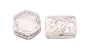 Two modern silver pill cases both marked