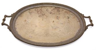 An Edwardian silver plated two handed se