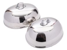 Two 20th century Stainless meat domes, t